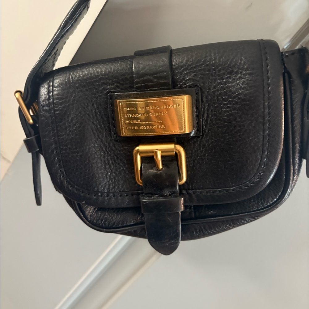 Marc Jacobs Black and Gold Crossbody Bag